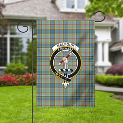 Balfour Blue Tartan Crest Garden Flag