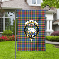 Beaton Modern Tartan Crest Garden Flag
