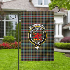 Farquharson Weathered Tartan Crest Garden Flag