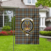 Gordon Weathered Tartan Crest Garden Flag