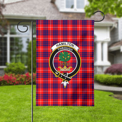 Hamilton Modern Tartan Crest Garden Flag