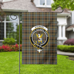 Stewart Hunting Weathered Tartan Crest Garden Flag