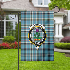 Thomson Blue Tartan Crest Garden Flag