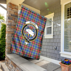 Beaton Modern Tartan Crest Garden Flag