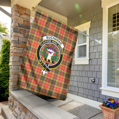 Buchanan Old Set Weathered Tartan Crest Garden Flag
