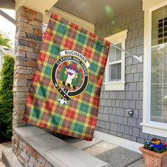 Buchanan Old Sett Tartan Crest Garden Flag