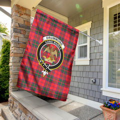 Drummond Modern Tartan Crest Garden Flag