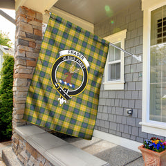 Fraser (of Lovat) Yellow Tartan Crest Garden Flag