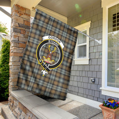 Gordon Weathered Tartan Crest Garden Flag