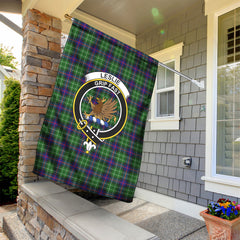 Leslie Hunting Tartan Crest Garden Flag