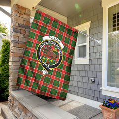 Pollock Tartan Crest Garden Flag