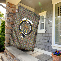 Scott Green Weathered Tartan Crest Garden Flag