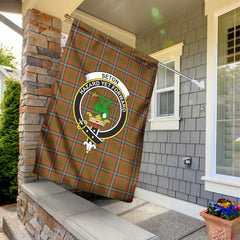 Seton Hunting Modern Tartan Crest Garden Flag