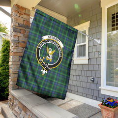 Stewart Hunting Modern Tartan Crest Garden Flag