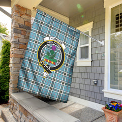 Thomson Blue Tartan Crest Garden Flag