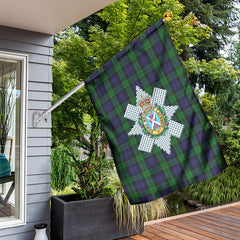 Black Watch Weathered Tartan Crest Garden Flag