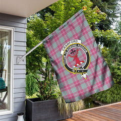 Crawford Ancient Tartan Crest Garden Flag
