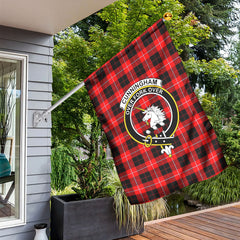 Cunningham Modern Tartan Crest Garden Flag