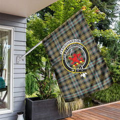 Farquharson Weathered Tartan Crest Garden Flag