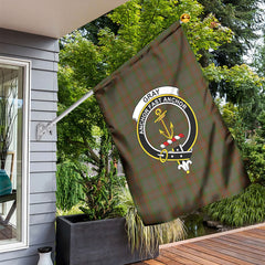 Gray Tartan Crest Garden Flag