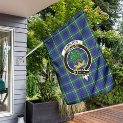 Hamilton Hunting Modern Tartan Crest Garden Flag