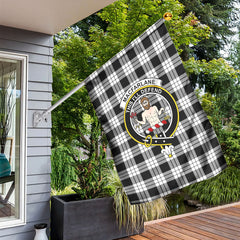 MacFarlane Black - White Tartan Crest Garden Flag