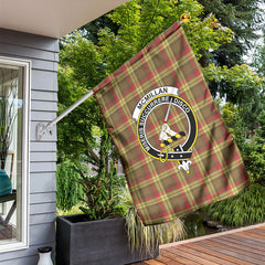 McMillan Old Weathered Tartan Crest Garden Flag