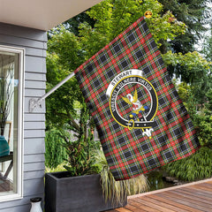 Stewart Black Tartan Crest Garden Flag