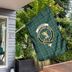 Stewart Hunting Modern Tartan Crest Garden Flag
