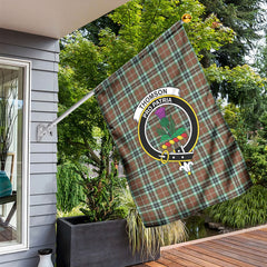 Thomson Hunting Modern Tartan Crest Garden Flag