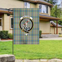 Balfour Blue Tartan Crest Garden Flag