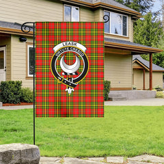 Leask Tartan Crest Garden Flag