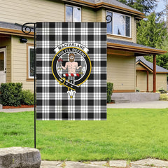 MacFarlane Black - White Tartan Crest Garden Flag