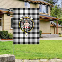 McFarlane Black - White Tartan Crest Garden Flag