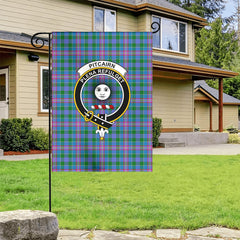 Pitcairn Hunting Tartan Crest Garden Flag
