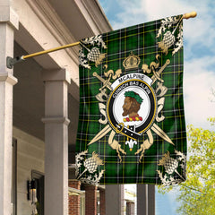 McAlpine Modern Tartan Crest Garden Flag - Gold Thistle Style