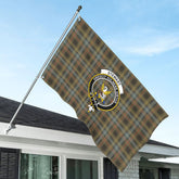 Stewart Hunting Weathered Tartan Crest House Flag