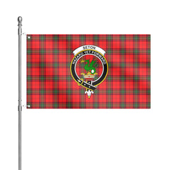 Seton Modern Tartan Crest House Flag