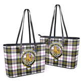 MacPherson Dress Modern Tartan Crest Leather Tote Bag