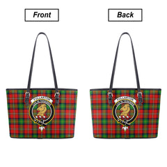 Fullarton Tartan Crest Leather Tote Bag