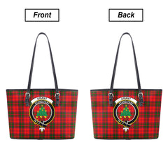 Grant Modern Tartan Crest Leather Tote Bag
