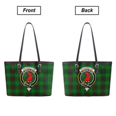 Halkerston Tartan Crest Leather Tote Bag