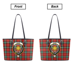 Kerr Ancient Tartan Crest Leather Tote Bag