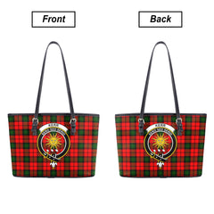 Kerr Modern Tartan Crest Leather Tote Bag