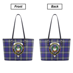 Kinnaird Tartan Crest Leather Tote Bag