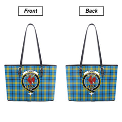 Laing Tartan Crest Leather Tote Bag