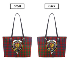 Lyall Tartan Crest Leather Tote Bag