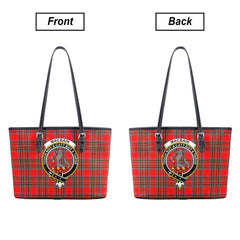 MacBain Tartan Crest Leather Tote Bag