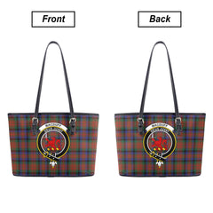 MacDuff Hunting Modern Tartan Crest Leather Tote Bag