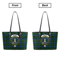 MacKay Modern Tartan Crest Leather Tote Bag